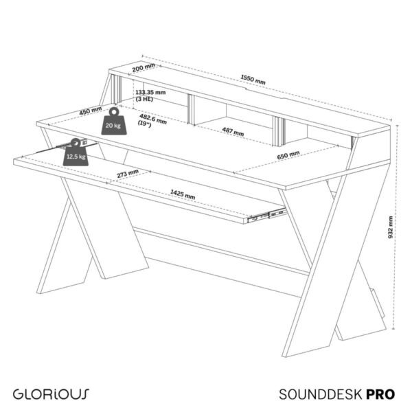 Glorious Sound Desk Pro White - Image 7