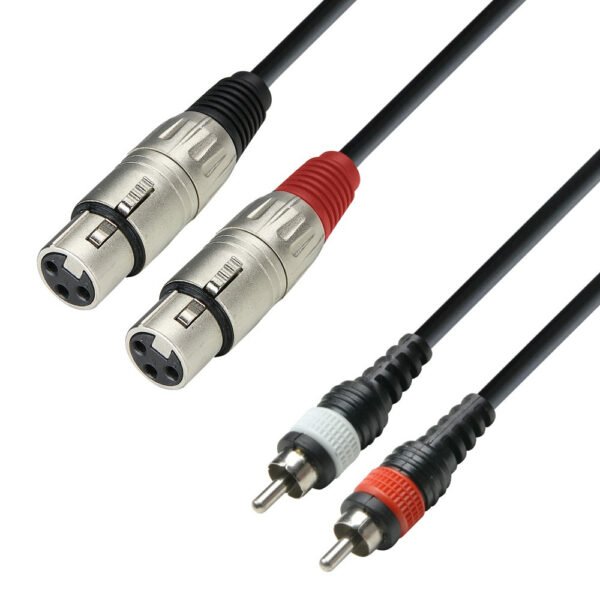 Adam Hall 3 STAR TFC 0300 3M 2XLR Female x 2RCA Twin Cable